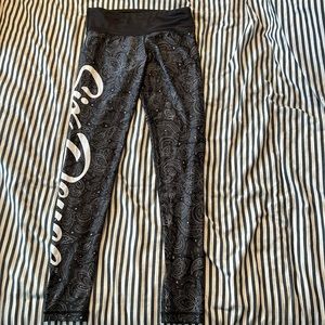 Six duece leggings. Black white and grey bandana pattern.